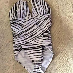 Zebra Print Bathing Suit NWOT